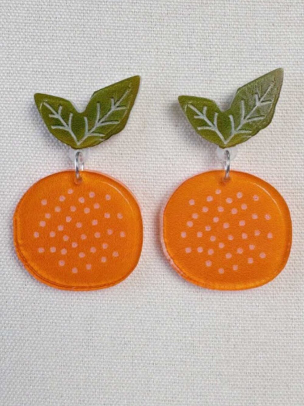 Oranges! Acrylic Drop Earrings - Picture 2 of 5